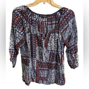 AuraBlue Blouse - 3/4th length sleeves - size medium